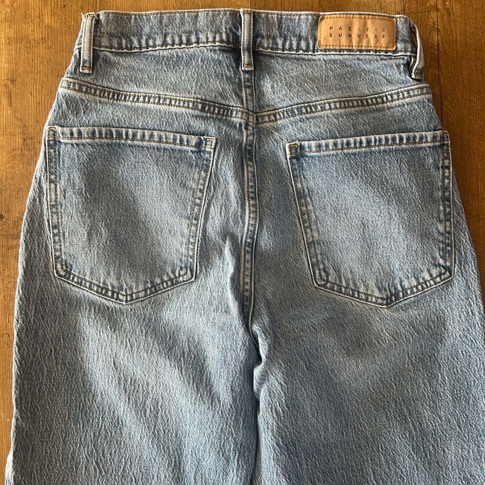 PacSun High Rise Stretch Dad Jeans 26 | Vintage Light Wash Straight Leg - Picture 11 of 12